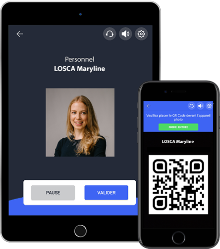 Badgeuse Digitale avec Photo + QR Code